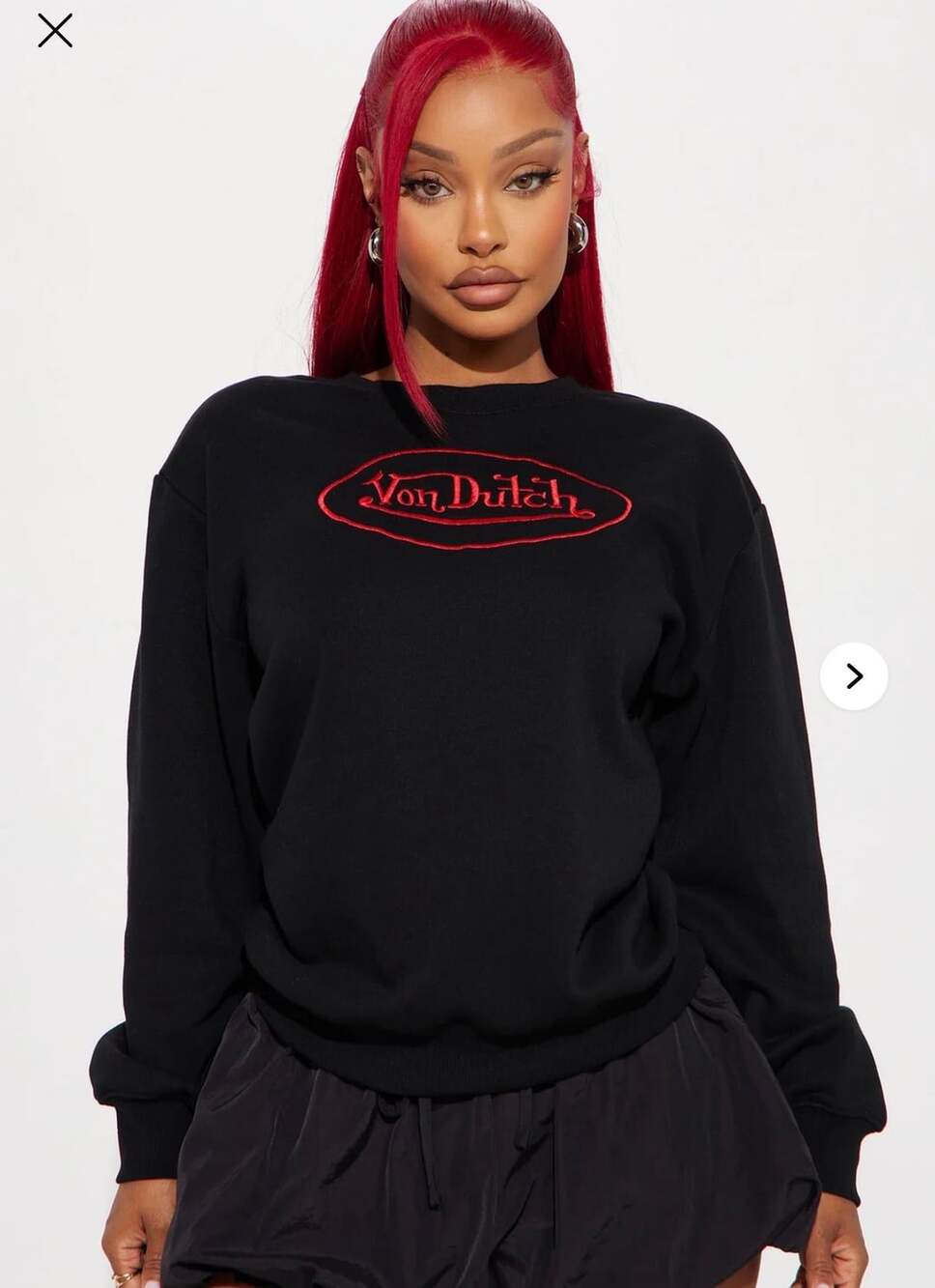 Von Dutch 1X Sweatshirt Embroidered Black